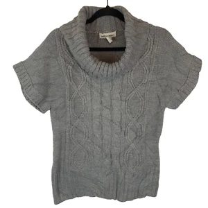 Sweater Project Grey Short Sleeve Cowl Neck Knitted Jumper Women's Size Large L - Picture 1 of 8
