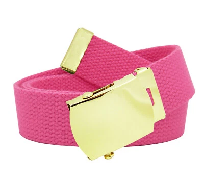 Build A Belt Masculino Clássico Dourado Slider 1,25" Fivela Larga com Cinto de Lona - Imagem 1 de 4