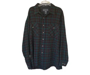 Bay Area Traders Herren grün blau kariert Flanell Button Down langes SLV Hemd Gr. XL - Bild 1 von 6