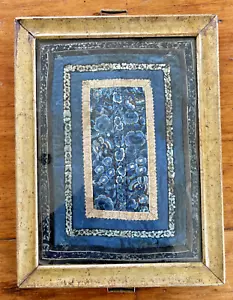 Chinese 19th C Embroidered Silk Under Glass Tray Brass Handles - Picture 1 of 9