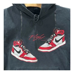 NIKE JORDAN 1 Chicago Lost & Found Sudadera con Capucha Para Hombres L Negro Patinador Baloncesto Callejero - Imagen 1 de 8
