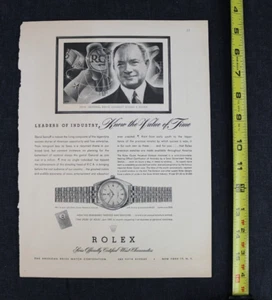 Vintage ROLEX Oyster Perpetual Watch Print Ad Advertising 18K Gold Bracelet 1950 - Picture 1 of 6
