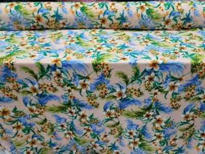 Tela Vendida Por Yarda Rayón Callis Texturizada Floral Flores Tropical Hawaiano Foto 1 de 4