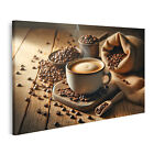 islandburner Bild auf Leinwand Dampfende Kaffee cremig Kaffeebohnen