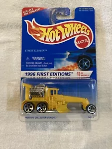 1996 Hot Wheels Street Cleaver Yellow First Edition #4 of 12 New & Unopened 1:64 - Picture 1 of 2