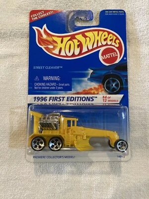 1996 Hot Wheels Street Cleaver Yellow First Edition #4 of 12 New & Unopened 1:64 - Image 1 of 2