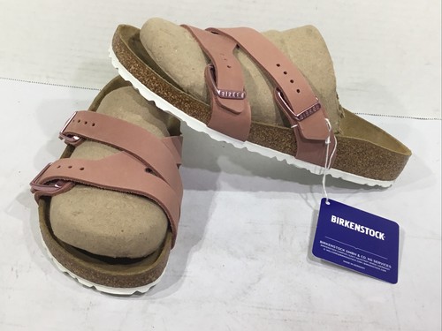 NEW BALANCE Birkenstock diapositive nabuck rosa vecchia da donna taglia 7 stretta Yao Balance Y23 782