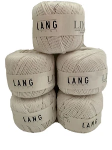 Lang Garns Lino 100% Leinen Schweiz 50g/115m Farbe 3201 weiß - 5 Kuchen - Bild 1 von 11