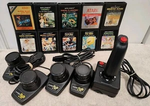 Lot of 10 Atari Games + 2 Paddle Controllers + 1 Joystick Controller FREE SHIP! - Picture 1 of 7