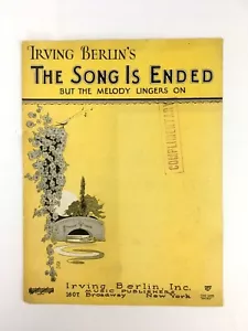 1927 Song Is Ended Sheet Music Piano Irving Berlin Complimentary Copy Vintage - Picture 1 of 4