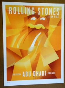 ROLLING STONES - 14 ON FIRE - 2014 - 59/500 - ABU DHABI - TOUR POSTER - KEITH - Picture 1 of 5