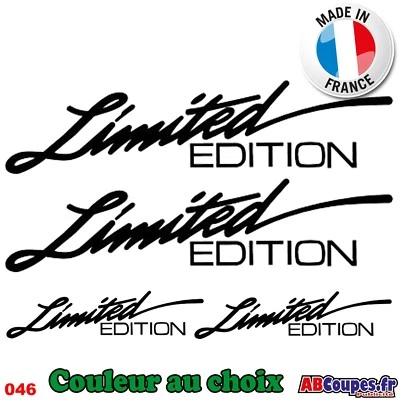 ABCOUPES STICKERS 4 Stickers Autocollants Limited Edition 20cm - Couleur au choix - 046