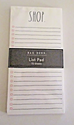 Rae Dunn 70 Page List Pad 'SHOP' Brand NEW in Package - Image 1 of 3