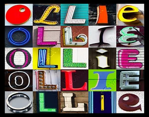 Poster nome OLLIE con foto di lettere segno reali - Foto 1 di 1