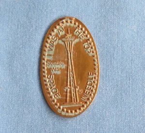 1998 Elongated One Cent Coin, I Was At The Top, Old Space Needle Design, Seattle - Bild 1 von 8