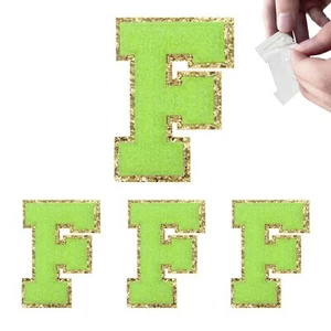 4PCS Self Adhesive Chenille Letters Patches Stick on Letter Patches Glitter P... - Picture 1 of 7