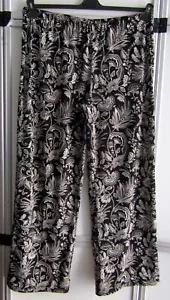 MARINA RINALDI Pantaloni Neri Fantasia Jersey Leggero Super Elastici tg L=54 IT - Bild 1 von 6