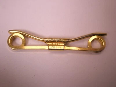 Barra de collar de alambre cuadrado chapado en oro de 2" extremos rizados vintage SWANK PLACA EN BLANCO Y NEGRO L01 Foto 1 de 4