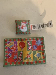 FISHER PRICE Loving Family Dollhouse SNOWMAN FLOWER PILLOW Blanket Reversible - Picture 1 of 2