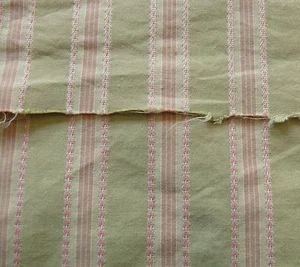 By Yd DESIGNER MODESTO MUTED GREEN & PINK STRIPE TEXTURED COTTON #1054 - Picture 1 of 11