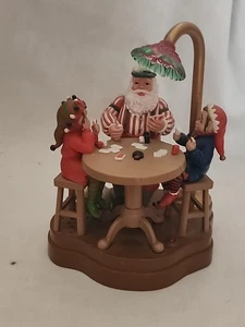 Santa's Best Santa Playing Cards With 2 Elves Musical Lights Up Gambling - Picture 1 of 8