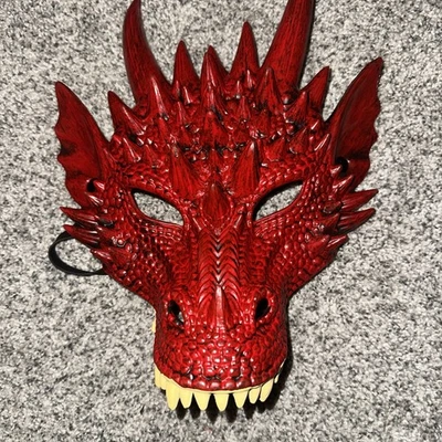 Animal Dragon Halloween Cosplay Costume Red And Black Mask - Image 1 of 4