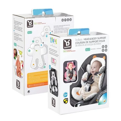 Soporte Cabeza y Cuerpo Infantil Benbat Rosa Gris NUEVO 3 en 1 para Asiento de Coche o Portabebés Foto 1 de 3