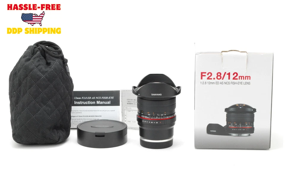 [Sin usar en caja] Lente ojo de pez de marco completo Samyang 12 mm F2,8 para Sony E de Japón Foto 1 de 4