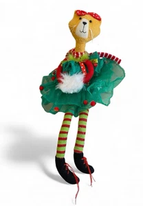 Cracker Barrel Orange Cat Shelf Sitter Christmas Plush Stuffed RARE 2011 w/ Tags - Picture 1 of 10