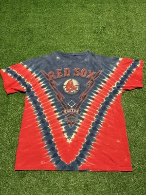 Vintage 90s Boston Red Sox MLB Tie Dye All Over Lee Sport T Shirt Mens Size XL - Image 1 of 4