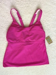 Title Nine NWT Small Real Deal Tankini Top Solid Azelea $65 Cruise Swim Holiday - Picture 1 of 6
