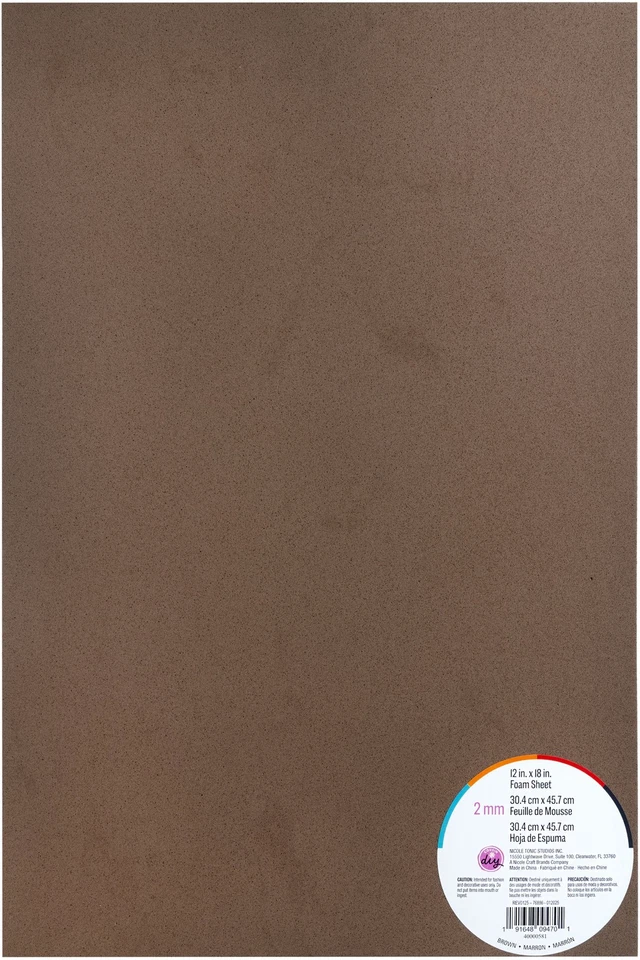 CousinDIY Foam Sheet 12"X18" 2mm-Brown - 10 Pack - Image 1 of 1