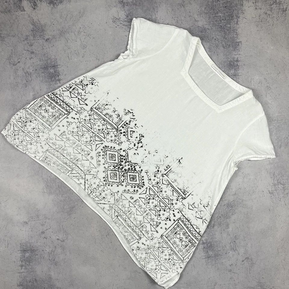 Damen Elemente Clemente Avantgarde Lagenlook Leinen Top T-Shirt Bluse Größe 3 - Bild 1 von 4
