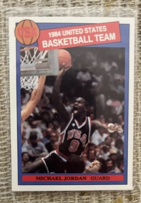 Cartão traseiro rosa olímpico Micheal Jordan 1984 time de basquete dos EUA RARO - Imagem 1 de 2