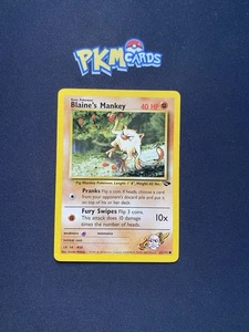 Pokemon TCG Blaine's Mankey Gym Challenge 63/132 Regular LP. - Picture 1 of 3