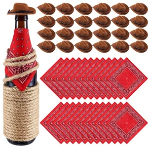 48 Pcs Mini Cowboy Hat for Crafts Mini Cowgirl Hat with Red Bandana Set, Pais... - Picture 1 of 6