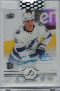 2020-21 UD Clear Cut Rookie Auto #CC-CF Cal Foote RC Lightning Acetate - Picture 1 of 2
