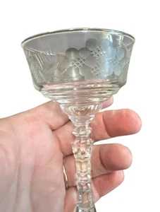 6 Libbey Rock Sharpe Pattern 3005-6 Tall Champagne/Sherbert Etched Glass 6 1/8” - Picture 1 of 20