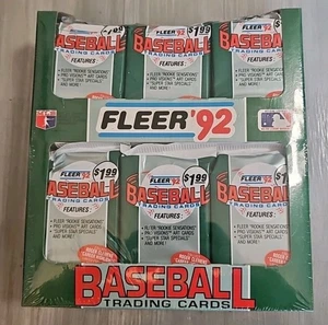 1992 Fleer Baseball Jumbo Cello Packs Factory Sealed Box Frank Thomas Rookie - Picture 1 of 6