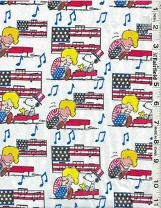Peanuts Patriotic Schroeder Snoopy Woodstock by Springs Creative bty - Picture 1 of 1