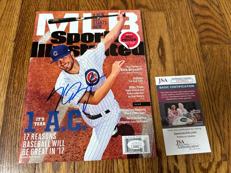 Kris Bryant Sports Illustrated Signed 2017 Preview MLB Chicago Cubs JSA - Image 1 of 1