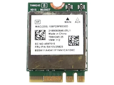 LENOVO K14 V14 MT7921 M.2 2230 NGFF 802.11AX WLAN WIFI BLUETOOTH CARD 5W10V25823 - Image 1 of 2