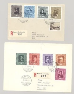 Liechtenstein Mi.Nr. 268-276, Gemälde 1949, auf 2 FDC (4946) - Bild 1 von 1
