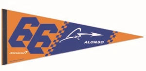 #66 Fernando Alonso McLaren Racing Pennant 2019 Indianapolis 500 IndyCar - Picture 1 of 11