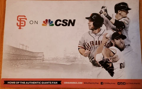SF Giants  Authentic Fan Cheer Poster Cover