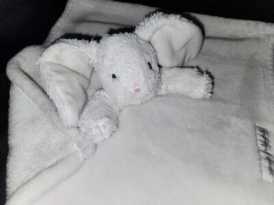 Mantas & Beyond Blanco Sólido Conejo Lovey Manta de Seguridad Nariz Rosa Foto 1 de 4