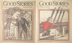 1934-35 Good Stories Vintage Magazine LOT 2 Augusta Maine Vickery & Hill Publish - Picture 1 of 15