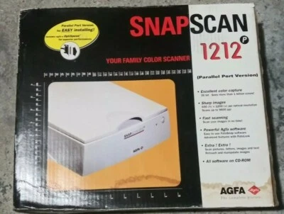AGFA Snapscan 1212 Scanner Original Box Unopened *RARE* Color scanner - Image 1 of 3