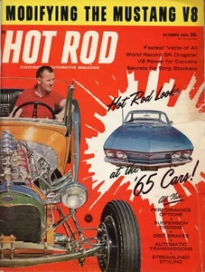 OCTOBER 1964 HOT ROD MAGAZINE MODIFYING MUSTANG V8 CORVETTE SK DRAGSTER STOCKS - Foto 1 di 5