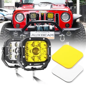 AUXBEAM 5"Inch Bumper LED Fog Light Bar Driving Spot Pods For Jeep Honda Toyota - Picture 1 of 12